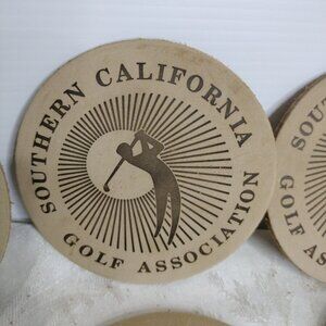 So. California Association 6 leather Golf Coasters In A It's Original Case